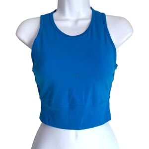 Lululemon Mesh Back Training Cropped Tank Top Poolside Size 4 Gym Workout